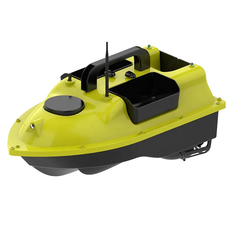 

hobby toys electric radio remote control rc yellow ship carp fish lures 2kg fishing gadget bait boat abs hull baitboat 3 hoppers