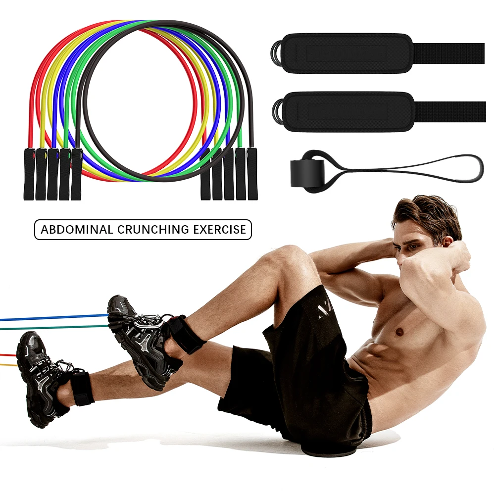 

Custom Logo Printed Latex 11pcs Set Heavy Exercise Fitness Resistance Tube