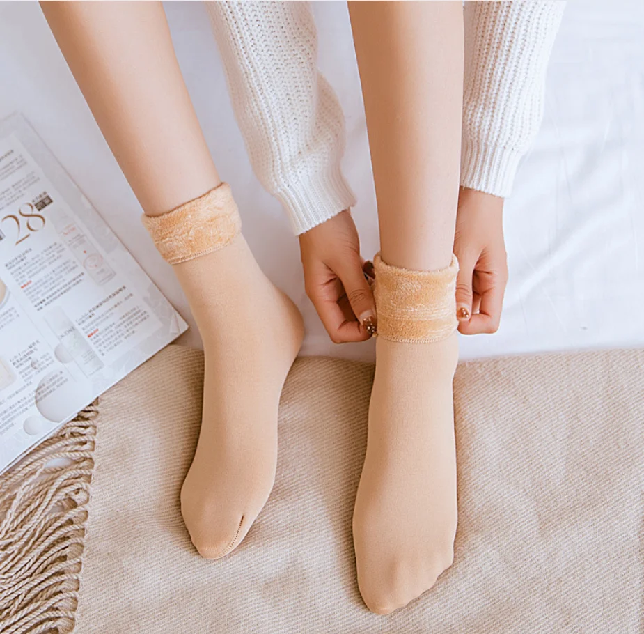 

2021 new winter socks wool Thick Warm socks 10pairs/bag packing woman socks 500pairs customize paper card