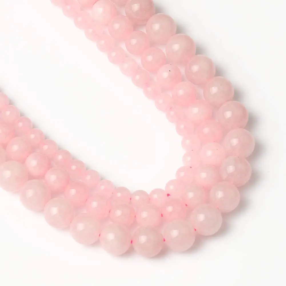 

Madagascar Rose Quartz Gemstone Round Loose Beads Natural Stone Beads