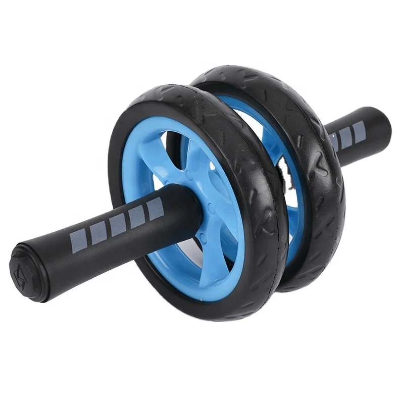 

Wholesale Ready to ship hot sale mute double roller wheel Abdominal Fitness Smooth AB Wheel roller, Black, blue, others custom