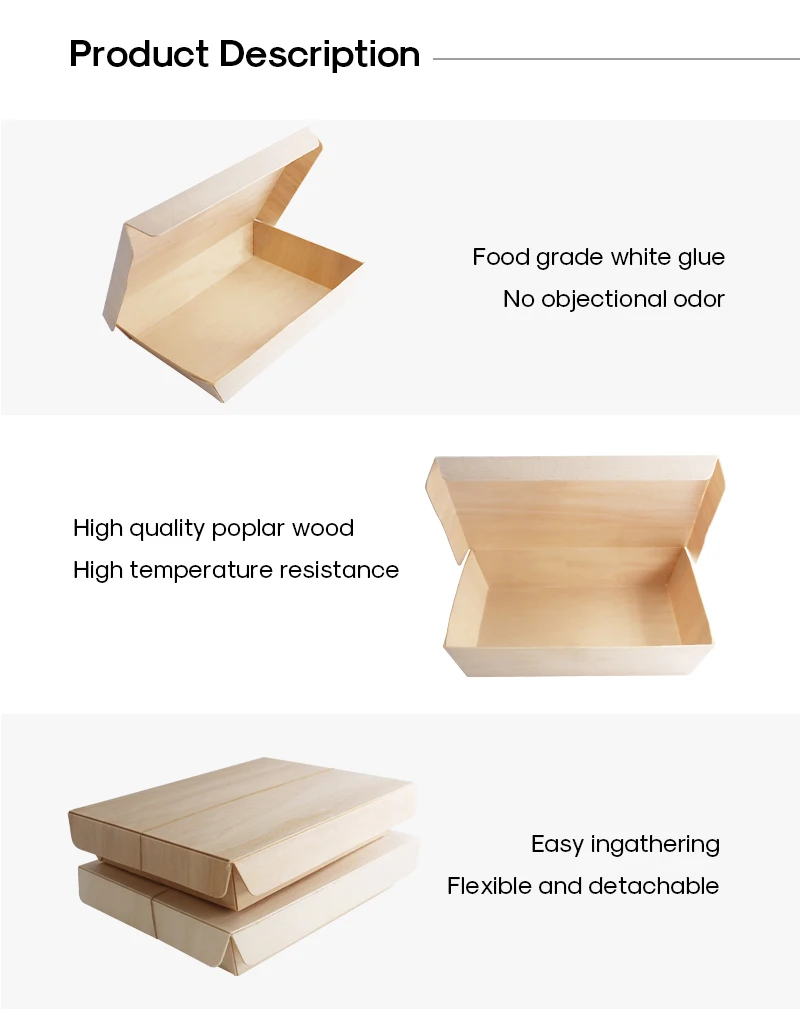 Disposable Wood Lunch Box With Wooden Lid Wooden Heating Lunch Box ...