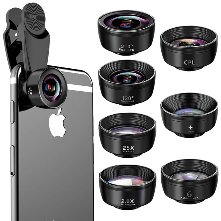 

New Zoom Wide Angle Fisheye Macro Phone Camera Lens Kit Mobile Lenses