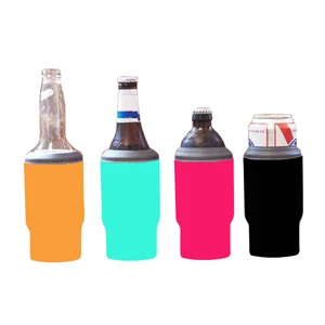 Image of Double Wall Vacuum 12oz Stainless Steel Insulated Skinny Can Cooler Holder Multi-function Beer Can Bottle Insulator