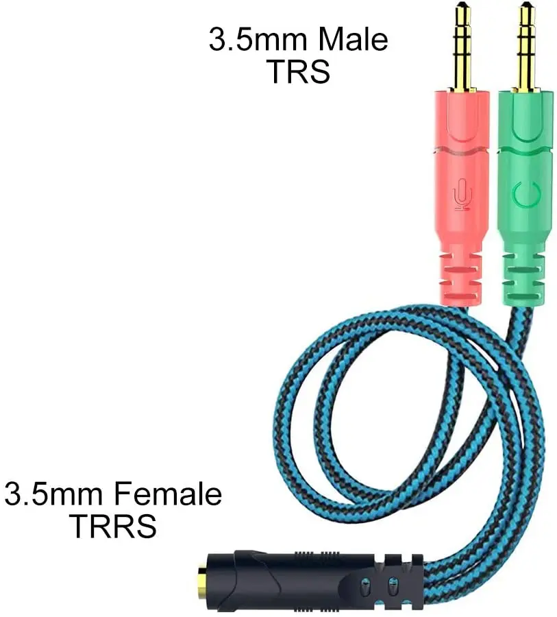 Kotion Each 3.5mm 2 IN 1 Y Earphone Splitter Adapter Audio Aux Cable