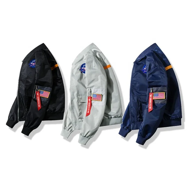 

Factory Custom Wholesale Baseball Style Hip Hop Men Nasa Bomber Plus Size Jackets