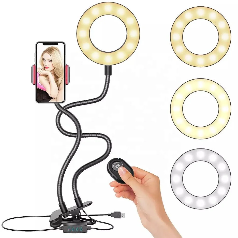 

Selfie Ring Light , Upgraded LED Ring Light with Wireless Remote, Cell Phone Holder Stand for Live Stream/Makeup