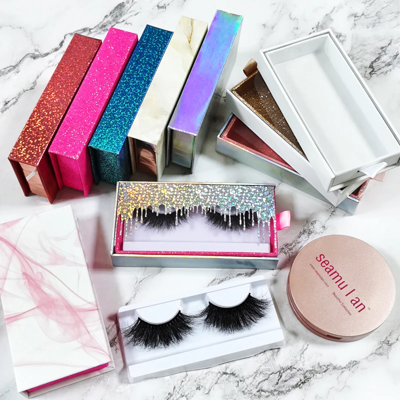 Bulk Vendor Vegan Create your own brand Eyelashes Luxury Packaging Box Private Label 25MM 27MM 3D 5D Fluffy Real Mink Lashes