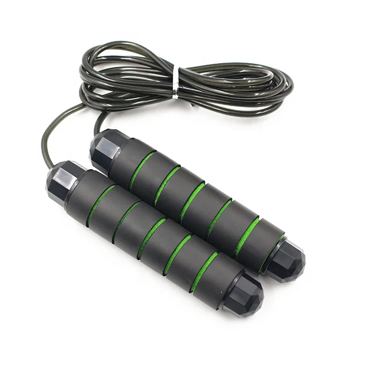 

exercise adjustable tangle free custom skipping jump rope fitness steel cable pvc speed heavy weighted jump rope handles, Customized color