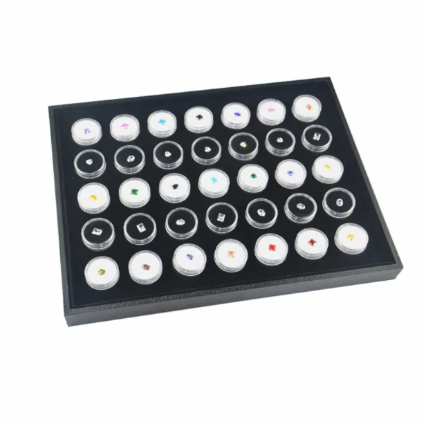 Acrylic Round Box Counter Exhibition Transparent Bare Stone Box Bare Diamond Color Jewel Box Tray Display with Cover