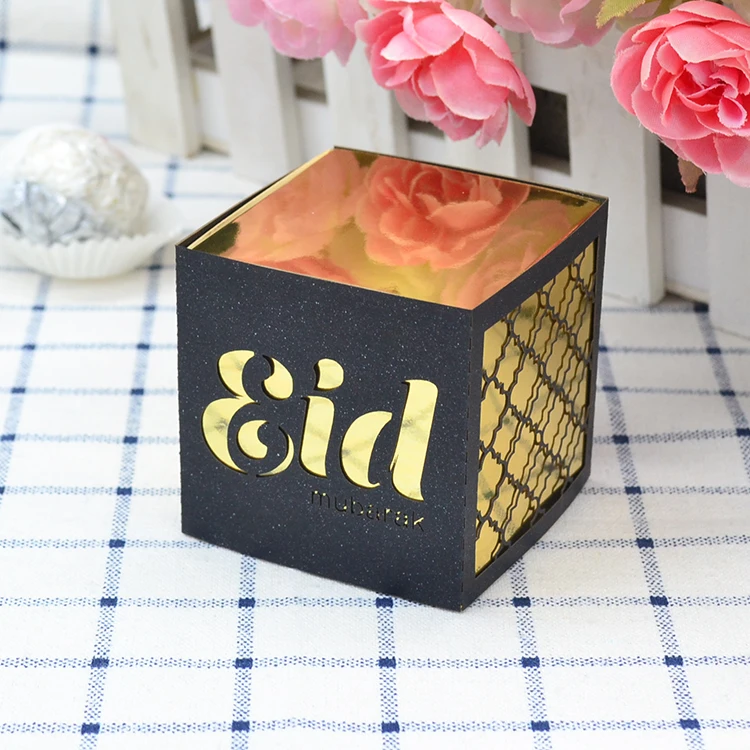 Muslim eid ramadan 2020 decoration laser cut eid mubarak cake box