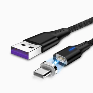 High end 5A super fast magnetic charger cable data sync 8 pin