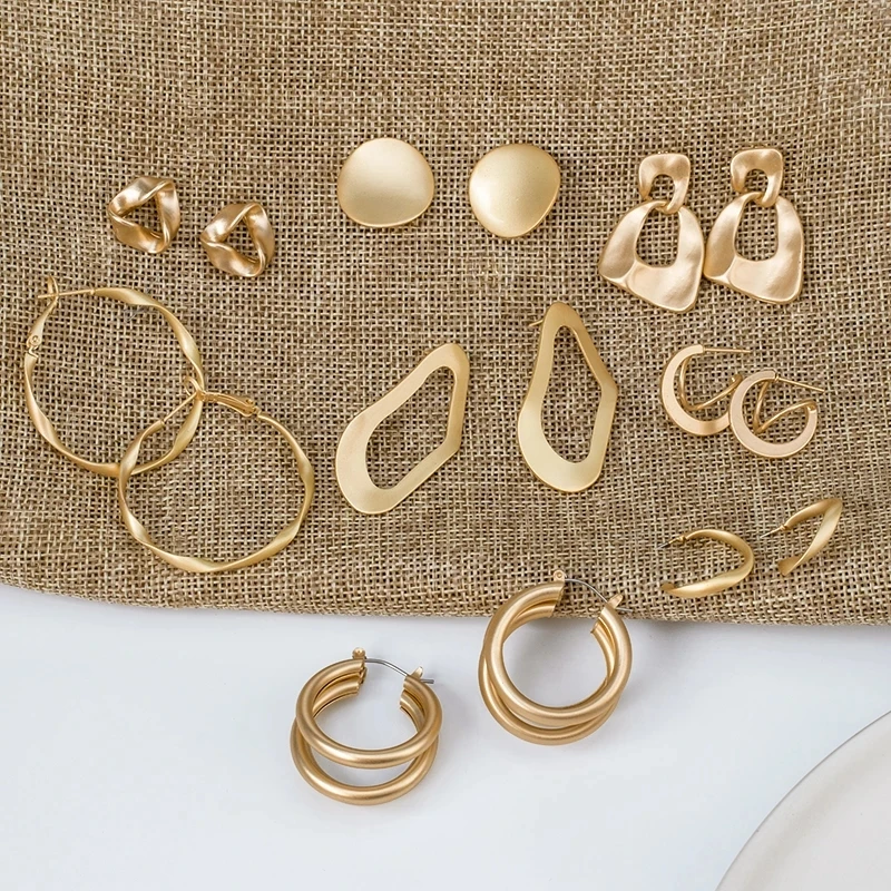 

Fashion Retro Twist Earrings Pendant Matte Earrings for Women