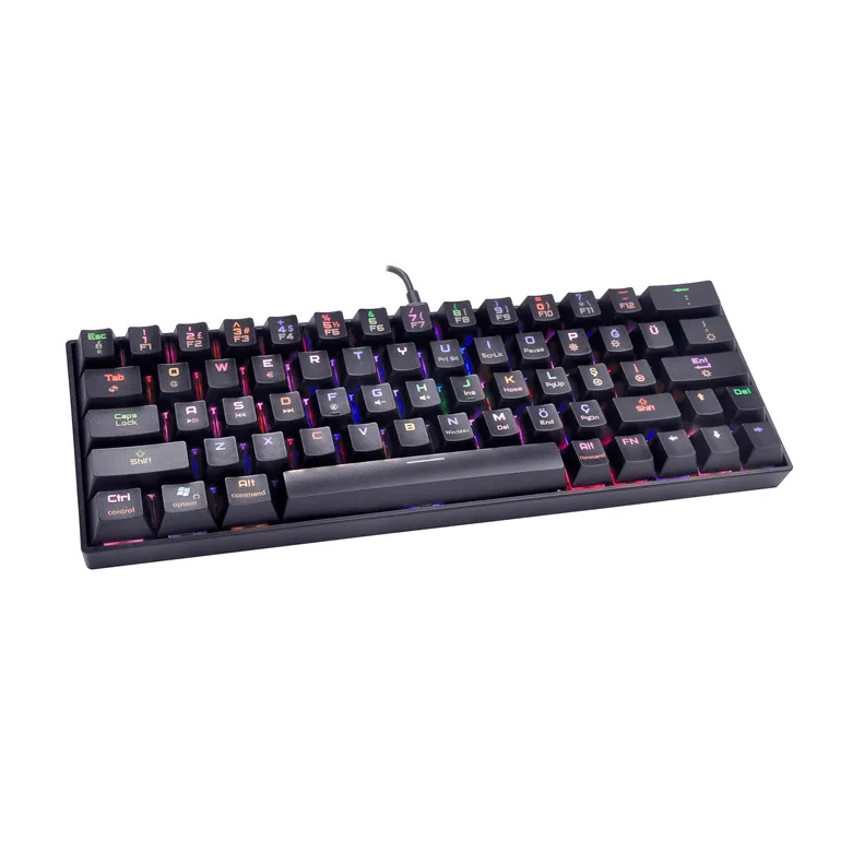 

Super Mini 60% Gaming Keyboard Mechanical with RGB Backlit and Dual Mode, Black