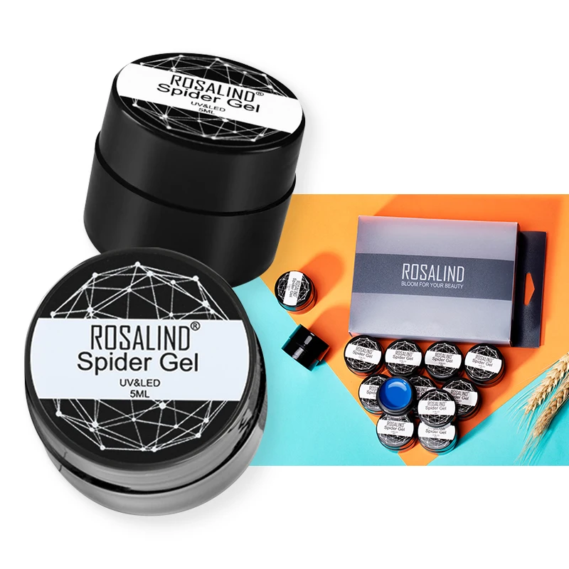 

Rosalind nail supplies 12pcs/lot nail art design painting spider gel polish kits uv/led light gel polish set with private label, 12 colors