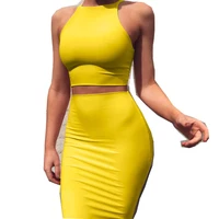

Bandage Dress 2019 Red Summer Women Dress Elegant Mini Club Party two piece set women clothing