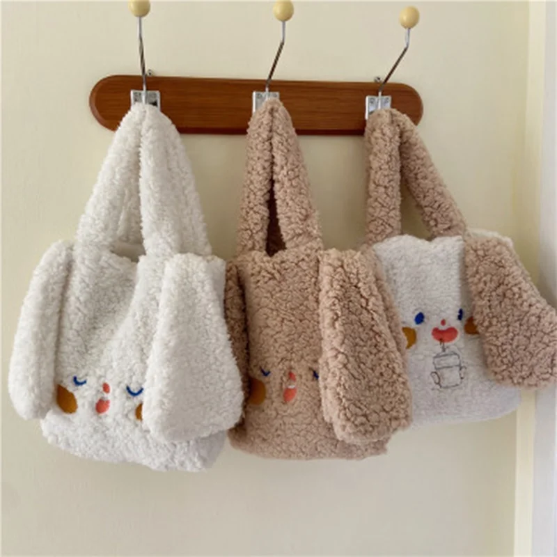 

Lovely girl plush soft warm fur bag winter handbag crossbody sherpa tote