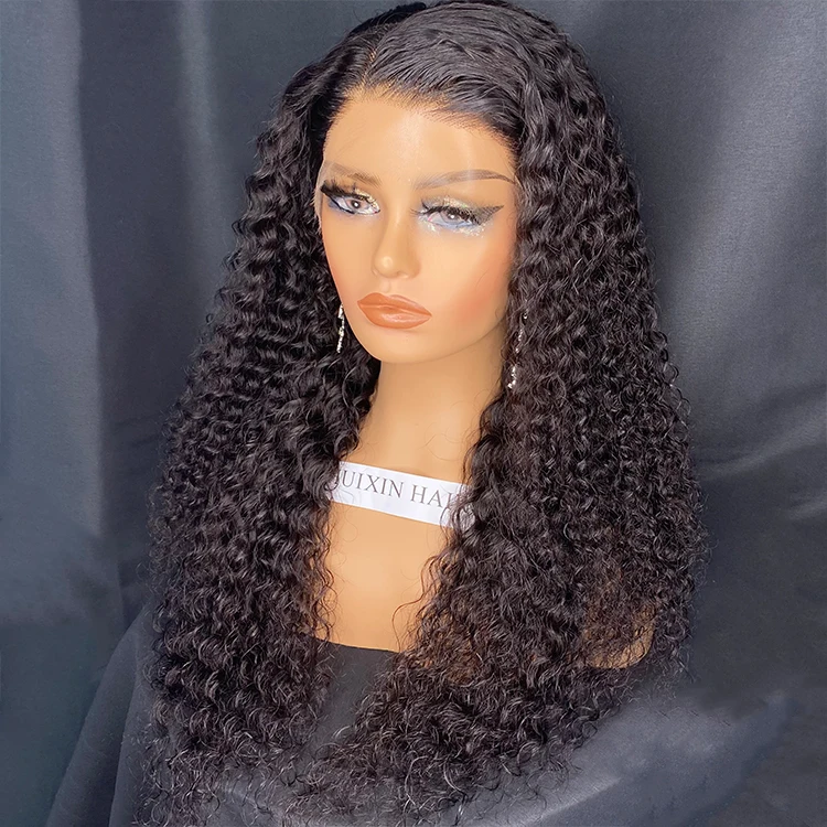 

Brazilian Indian Wholesale Remy Virgin Raw Cuticle Aligned Human Hair Deep Wave 13x4 HD Transparent Lace Frontal Wig