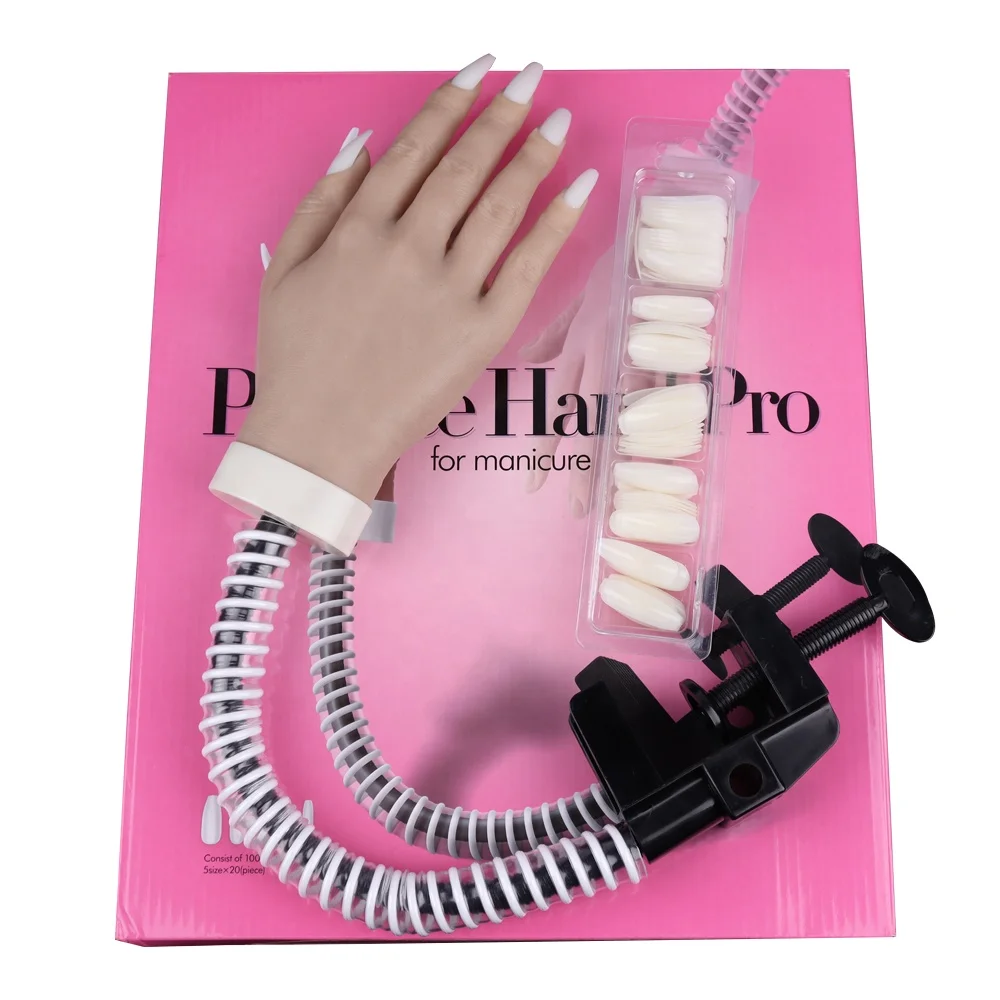 

Silicone Practice Hand For Nails Art Movable Nail Practice Hand For Acrylic Nails