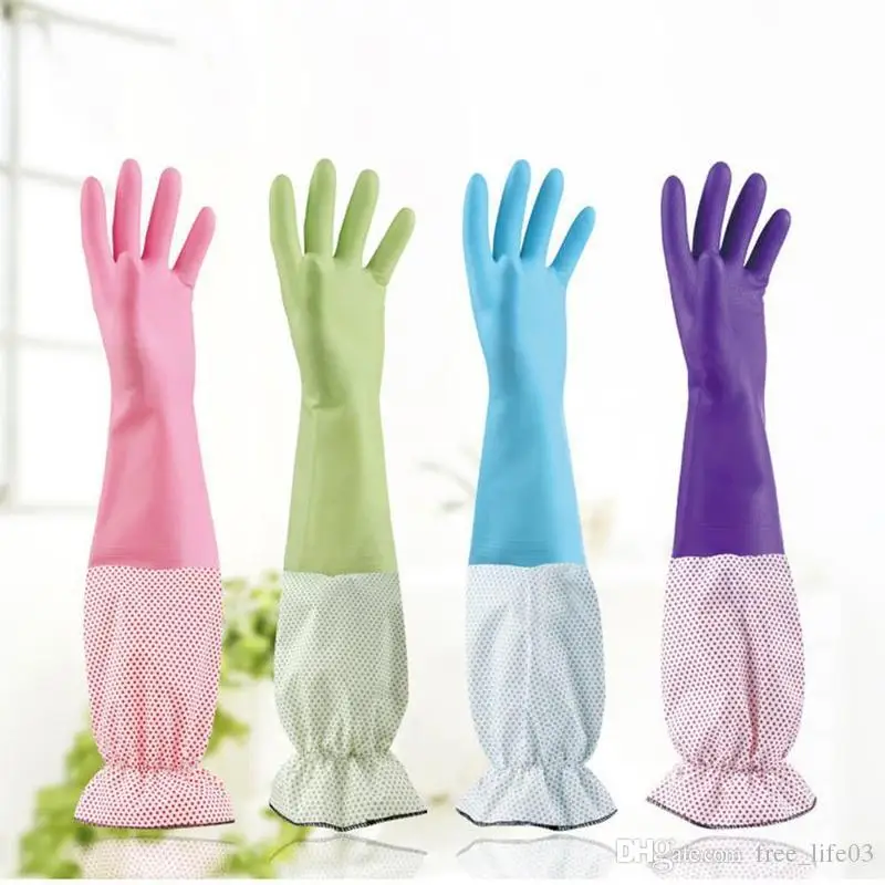 

2019 Long Sleeve Thickening Dishwashing Gloves Kitchen Wash Dishes Latex Gloves Household Waterproof Cleaning Glove