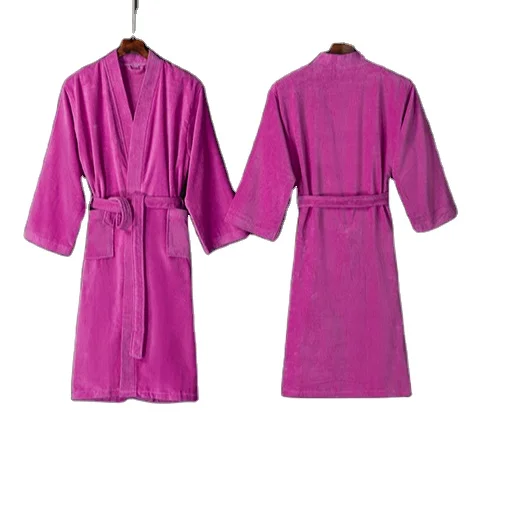 

Luxury warm Terry cut velvet bathrobe winter pajamas Hotel women's men's bathrobe