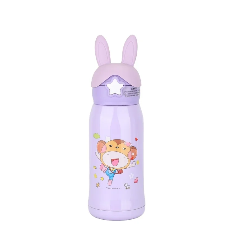 

Kids Insulated Drinking Baby Water Bottle with Straw Sport Flask New Style Portable Cute for School Students Stainless Steel, 6 colors custermized