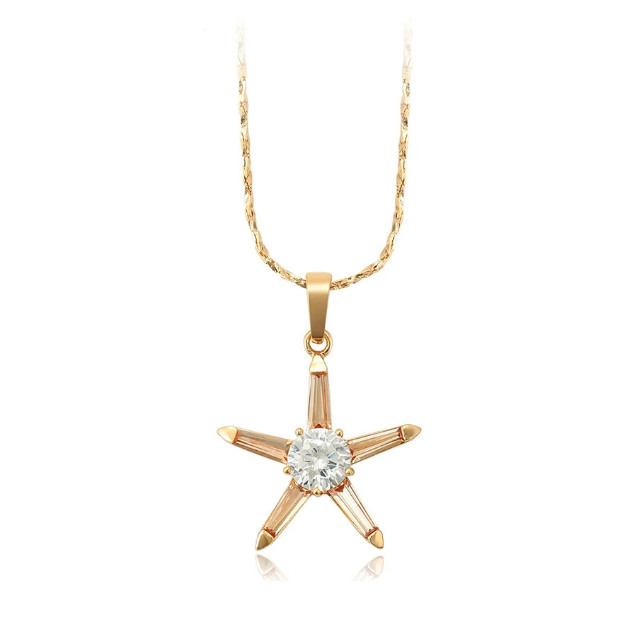 

44973 Xuping Wholesale jewelry 18k gold plated star shape gemstone chain necklaces