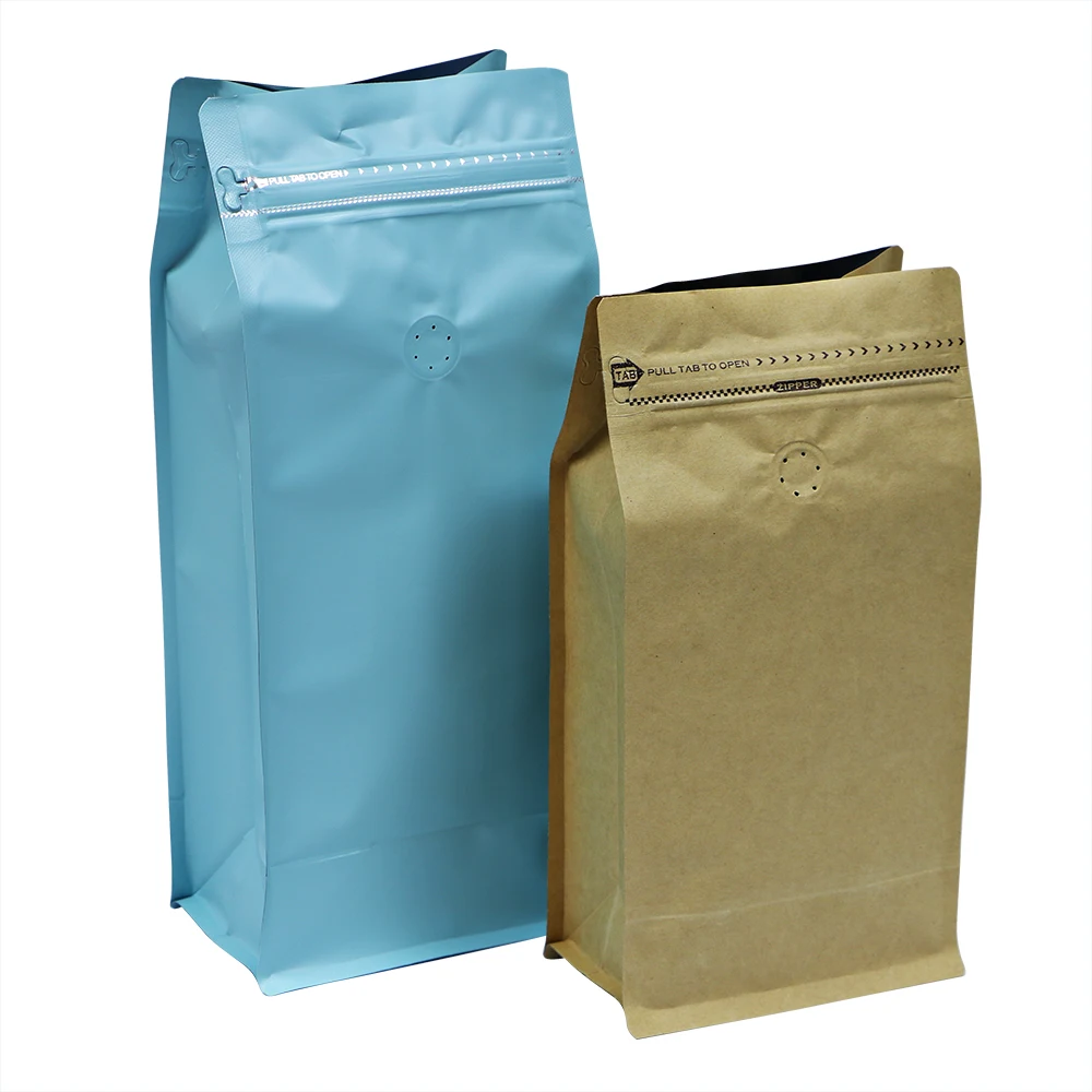 

250g 100g Packaging bag stand up zipper paper kraft pouch zip seal kraft paper bag with window