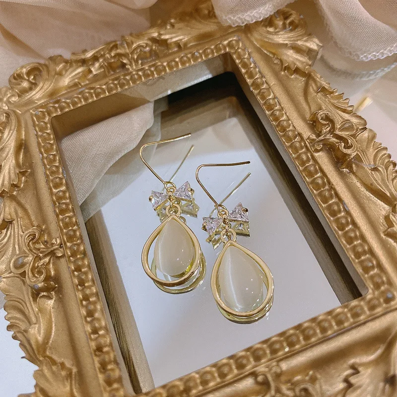 

fashion jewelry trendy opal drop opal earrings
