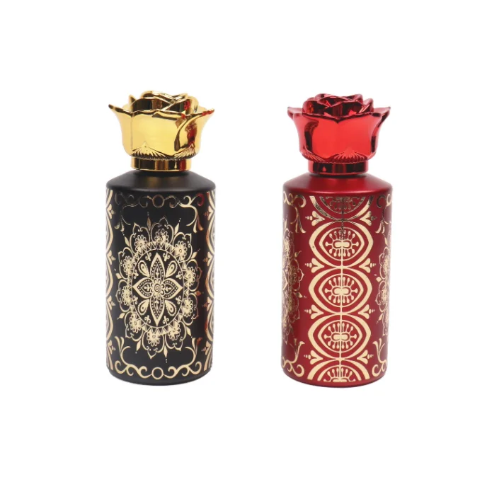 

50ml bronzing pattern full spray glass cosmetic high-end perfume spray bottle