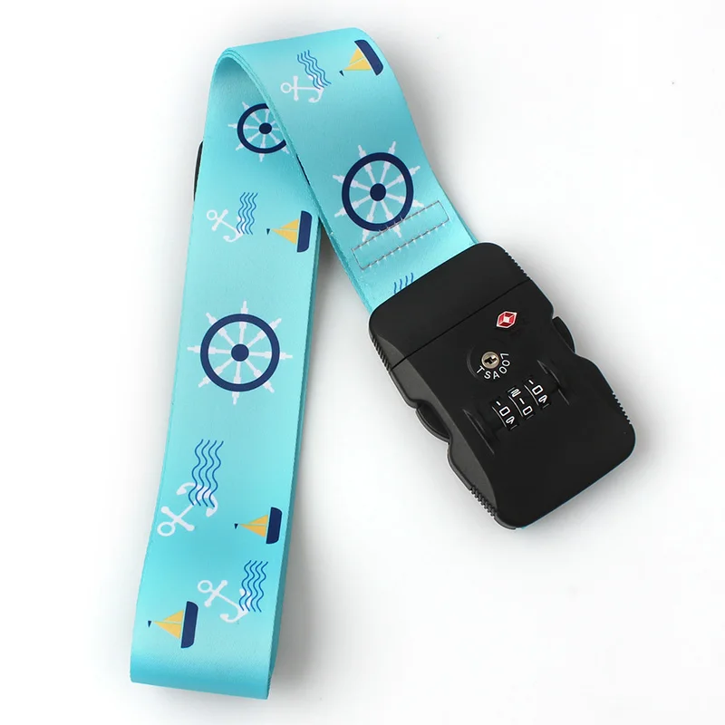 

Custom sublimation printed logo luggage strap tsa lock wholesale