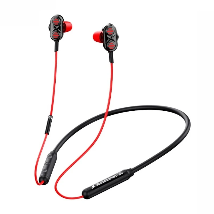 

Earphone Sports Liquid Silicone Hanging Neck Headset Heavy Bass Stereo Double-layer composite membrane 4-core speaker Earphone