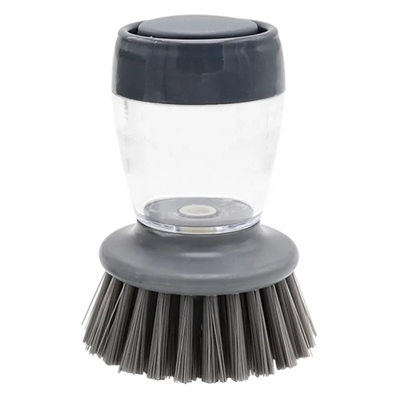 

Multifunctional Kitchen Cleaning Brush Soap Dispensing Brush Dish Washing Pan Brush With Holder