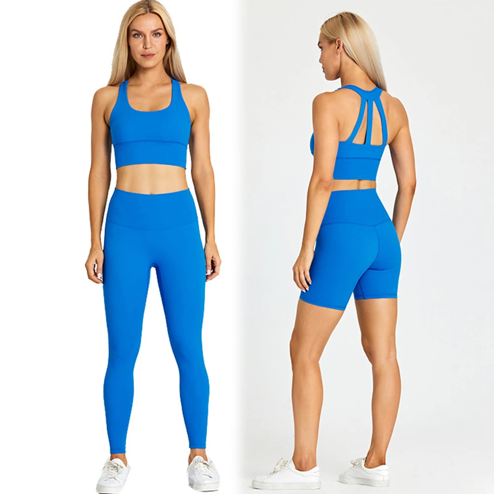 

2023 Sportswear 3 Piece sustainable push-up workout set women clothing active wear gym fitness WorkOut Clothing for Women