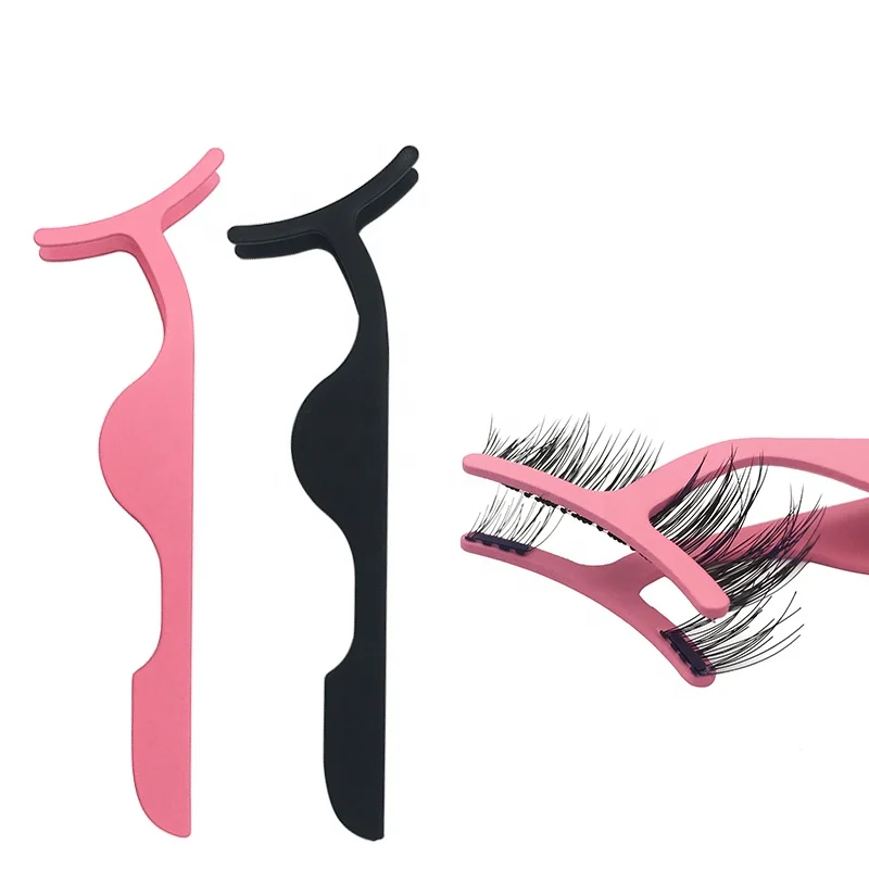 

magnet false eyelash tweezers beauty tools magnetic eyelash curl auxiliary device pink tweezers stainless, Black, pink