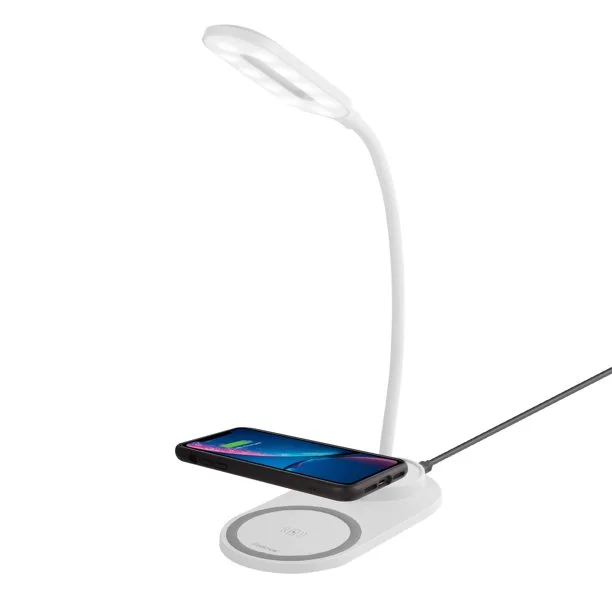 

LED Desk Lamp 10W Fast Wireless Charging Eye Caring Table Bedside Light Mode Touch Control Charger, Black,white