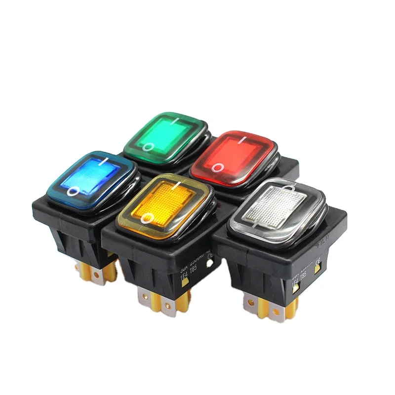 

FILN KCD4 IP67 Waterproof 12v Switch High Current 30A Switch on off heavy duty divided shell 4 pin Buckle Installation