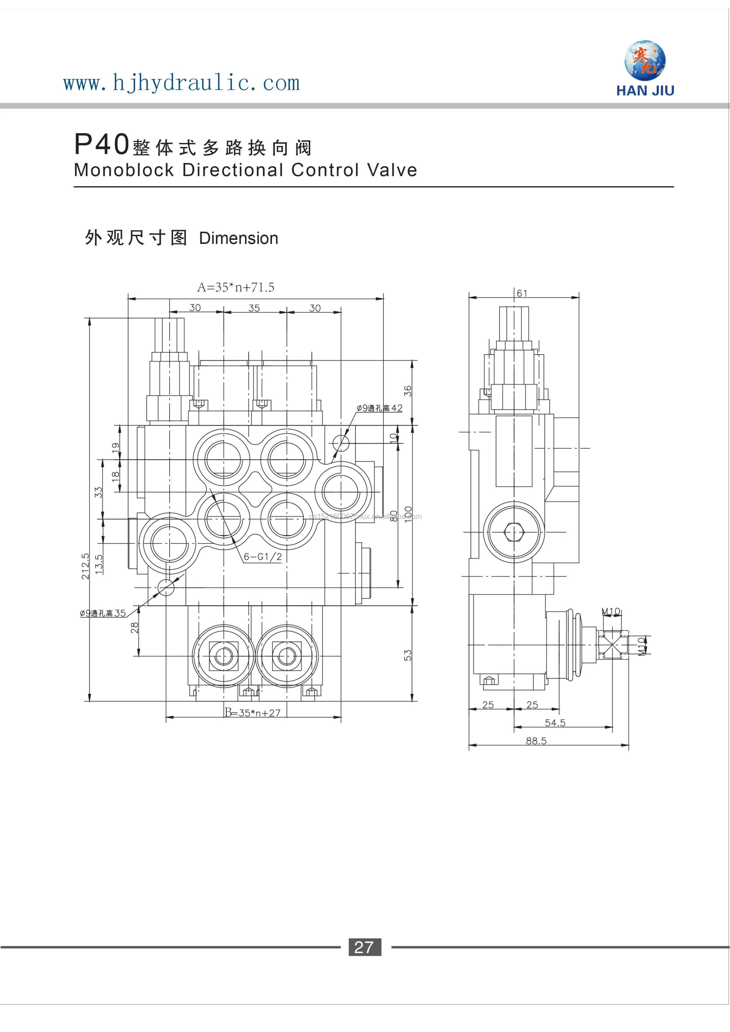 Mobile Directional Control Valves, Monoblock and Sectional, for Forklift, Dump Truck, Trailer, Loader