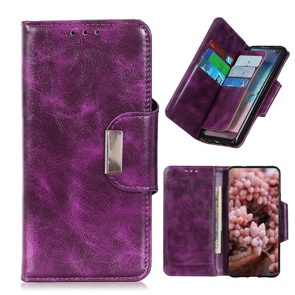 

Crazy Horse pattern PU Leather Flip Wallet Case For OPPO RENO 6 PRO PLUS With Stand 6 Cards Slots, As pictures