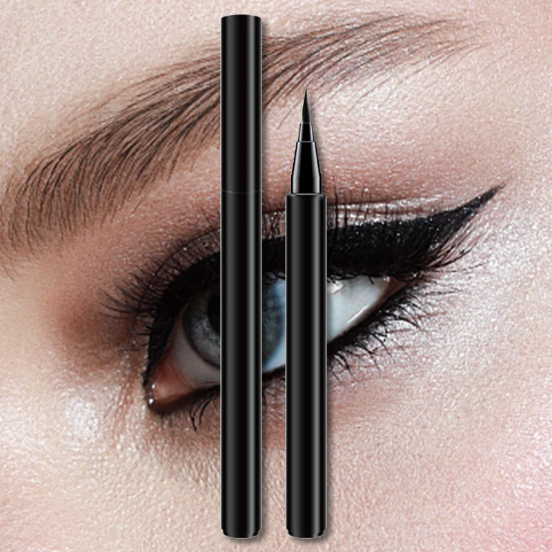 

E6 OEM Makeup liquid Eyeliner pen Waterproof Easy To Wear Matte Black Eyeliner Private Label Wholesale vegan eyeliner pencils, Black color