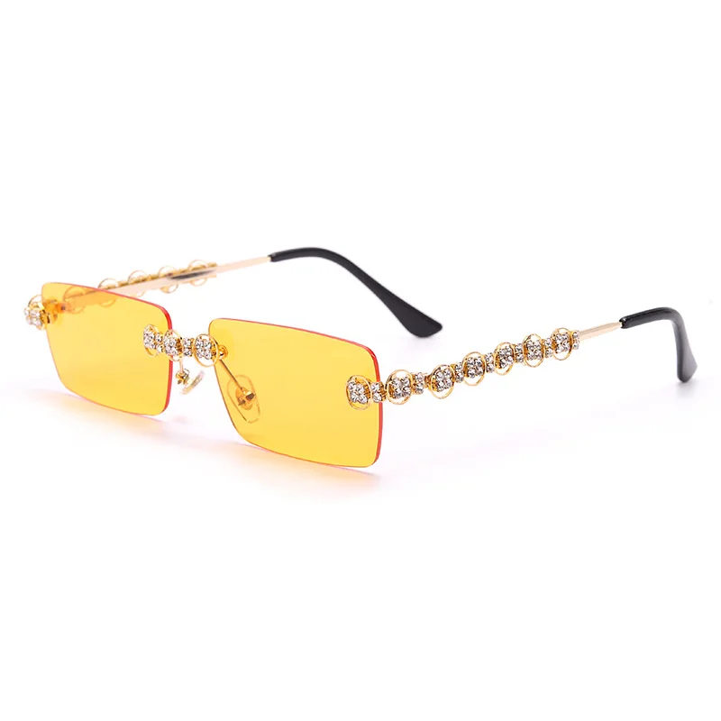 

2021 Vintage fashion Rimless Luxury subglasses sun glasses Hot Sale Diamonds diamond retro Unisex Frameless Sunglasses
