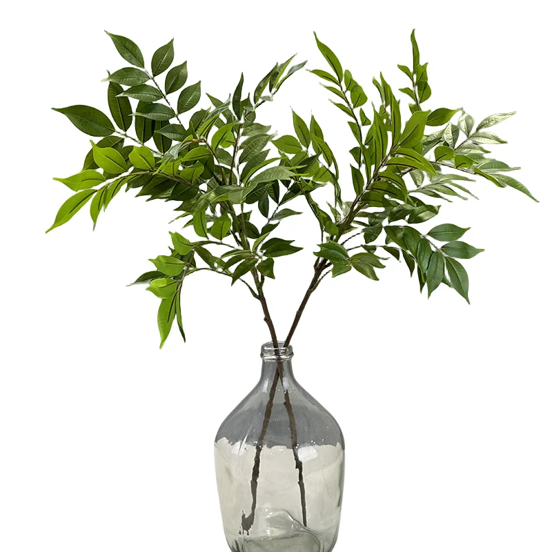 

Single stem artificial nandina plant tree leaf silk greenery plant for indoor home decor