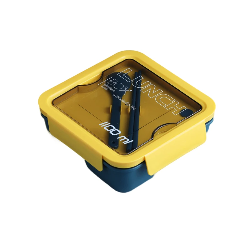 

Kid Plastic Bento Lunch Box Plastic Containers Portable Kids Food Container Microwaveable Plastic Bento Box, Yellow/green