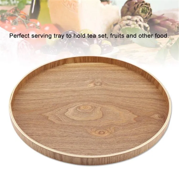 large wooden tray round