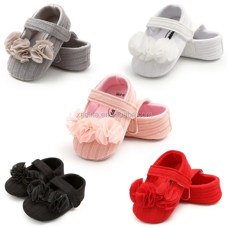 Girls Baby Shoes Newborn Knitted Flat With Petal Infant Dress Shoes