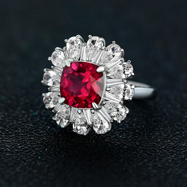 

Bling rings women 925 wedding rings 925 silver cubic zirconia ruby ring