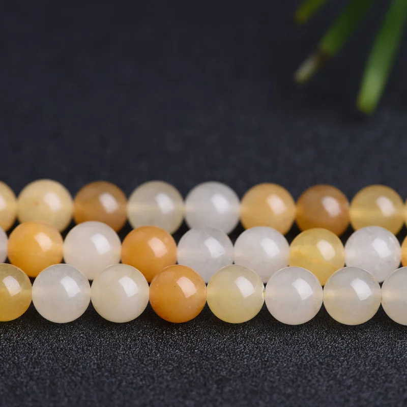 

Wholesale Cheap Natural Yellow Jade Stone Loose Beads for Jewelry Making 6mm 8mm 10mm In Stock