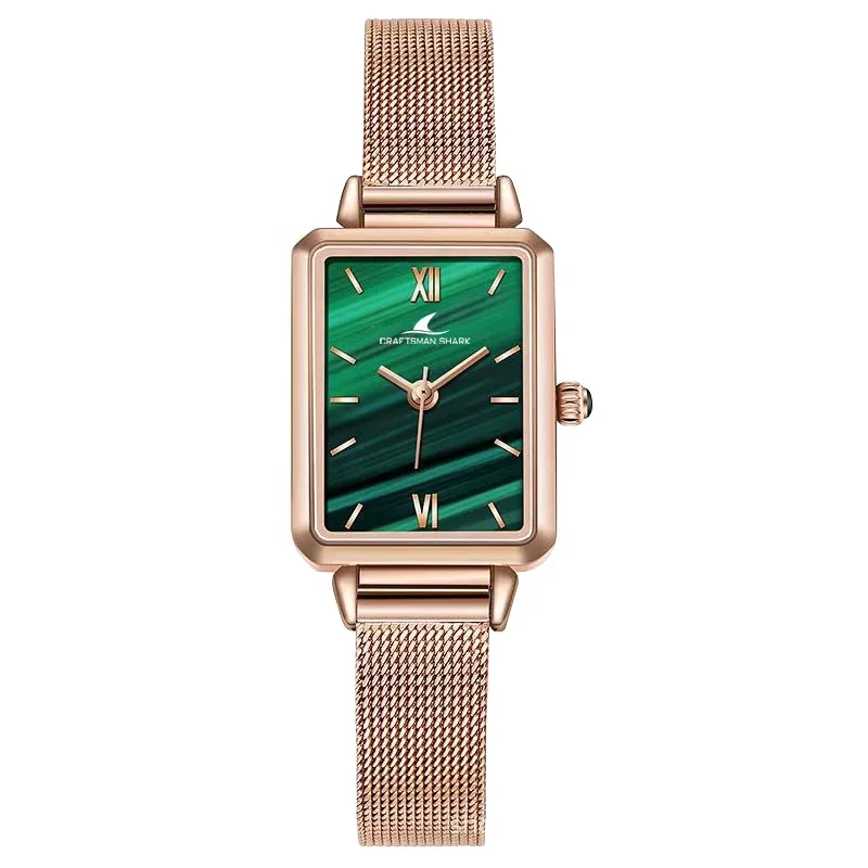 

Quartz Watches for Women Custom Branding WatchesFactory Direct Sales Retro Square Stainless Steel Mesh Strap Ladies Wrist Watch