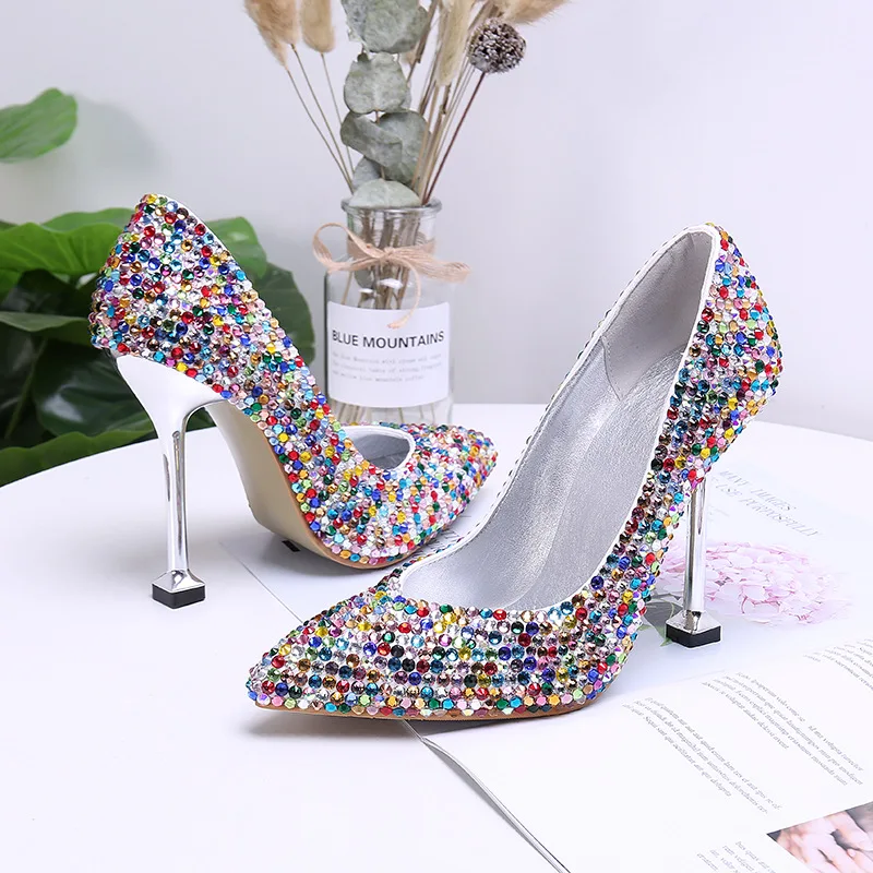 

2020 flash diamond original women single shoes explosive high-heeled ladies fashion wedding shoes