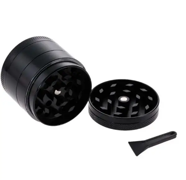 

Super Quality Custom Logo  Zinc Alloy 4 Layers Weed Grinder Black Weed Grinder, As pictures